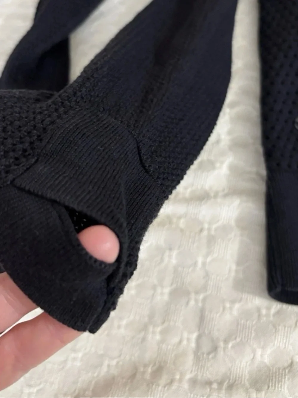 lululemon athletica Black Open-Front Lightweight Cardigan Sz M Cotton